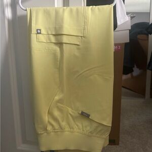 Figs Yellow Wide Leg  Sunlight High Waisted Isabel Petite Scrub Pant XXS